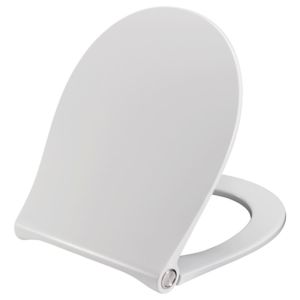 Pressalit WC seat 970000-BL6999 white, Universal hinge D06, Stainless Steel , lift-off, with lid, automatic lowering