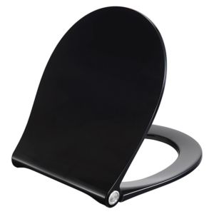 Pressalit WC seat 970001-BL6999 black, Universal hinge D06, Stainless Steel , lift-off, with lid, automatic lowering
