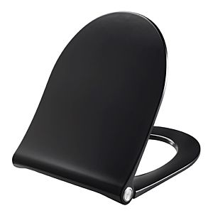 Pressalit siège WC 994001-DF4999 noir, charnière Universal DF4, Inox , amovible, avec couvercle, abaissement automatique