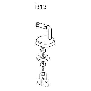 Pressalit B13P999 d&#39;articulation universel Inox , pour WC siège Pressalit 2000, le montage par le bas
