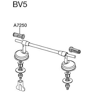 Pressalit Universal-Spezialscharnier BV5999 Edelstahl, für WC-Sitz 2000/Projecta, Montage von unten