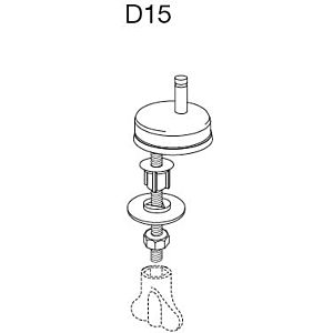 Pressalit Universalscharnier D15999 Edelstahl, für WC-Sitz Calmo/T Soft/T Soft D, Montage von unten