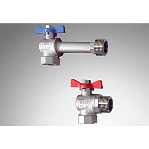 Purmo TempCo ball valve set FFJAMVNP44F44V5 2000 &quot;IG x 2000 &quot; AG flat sealing, corner shape, nickel-plated