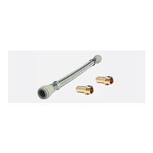 John Guest pressure set Set30 ideal for exposed fittings and instantaneous water heaters, 1x hose 15mm x 15mm, length 500mm and 2x brass screw-in sockets 15mm x 1/2&quot; BSPT