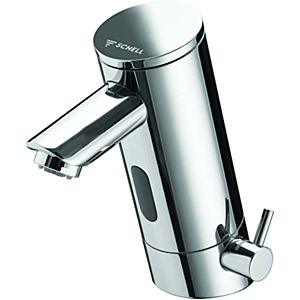 Schell Puris e electronic basin mixer 012150699 chrome-plated, concealed power supply unit, mains operation, for mixed water
