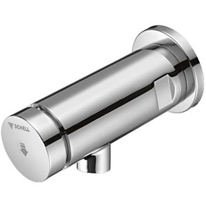 Schell Petit sc self-closing wall spout 021470699 with shut-off in the tap housing, for high-pressure cold water, chrome-plated