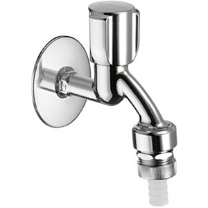 Schell Comfort outlet valve 033510699 G 2000 / 2 AG, chrome-plated, with COMFORT handle / grease chamber top
