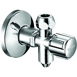 Schell Comfort angle valve 049250699 G 2000 / 2 AG x G 3/8 AG, with drainage nozzle, chrome-plated