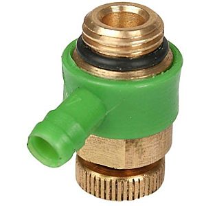 Schlösser drain valve 0018310800001 brass, DN 8, 2000 / 4 &quot;, outlet ring green, O-ring