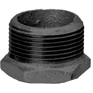 Hermann Schmidt malleable cast iron reduction piece 14241019 DN 32 x 15, 1 1/4&quot; x 1/2&quot;, AG/IG, black