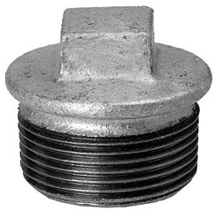 Hermann Schmidt malleable iron plug 13290025 DN 25, 1&quot;, with edge, galvanized