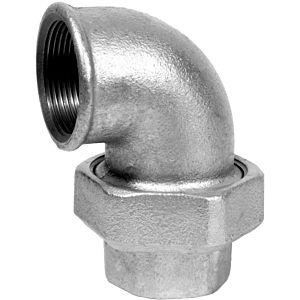 Hermann Schmidt malleable iron elbow fitting DN 20, 3/4&quot; conical sealing, internal thread, galvanized