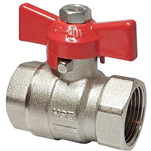 Hermann Schmidt heating ball valve 1 1/4&quot; nickel-plated brass, with butterfly handle, PN 42/35