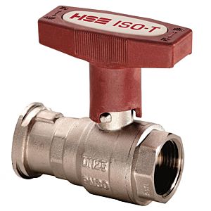 Hermann Schmidt heating pump ball valve 1 1/4&quot; nickel-plated brass, with extended T-handle, PN 30