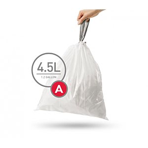 simplehuman Müllbeutel CW0160 30 Stück, für Abfalleimer, passgenau, 4,5 l