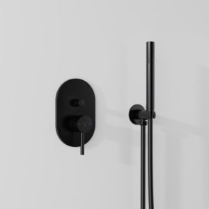 Steinberg Series 100 shower set 1001670S with wall connection elbow and shower hose 1500mm, matt black