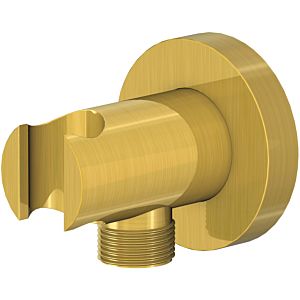 Steinberg Series 100 wall shower holder 1001667BG with integrated wall connection elbow, brushed gold