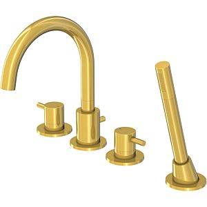 Steinberg Series 100 bathtub 4-hole fitting 1002400BG projection 192mm, swiveling spout, brushed gold