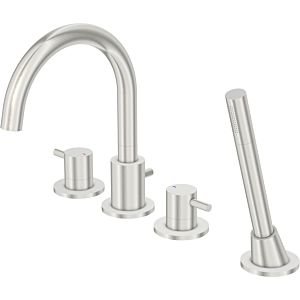 Steinberg Series 100 bathtub 4-hole fitting 1002400BN projection 192mm, swiveling spout, brushed nickel