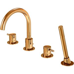 Steinberg Series 100 4-hole bath mixer 1002400RG projection 192mm, swiveling spout, rose gold