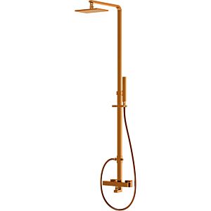 Steinberg Series 160 shower set 1602721RG with exposed thermostatic mixer, rain/hand shower, rose gold