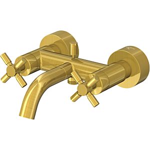 Steinberg Series 250 two-handle bath mixer 2501100BG exposed, projection 203mm, brushed gold