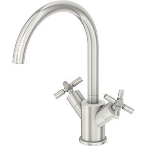 Steinberg Series 250 two-handle basin mixer 2501500BN projection 155mm, swiveling, waste set 1 1/4&quot;, brushed nickel