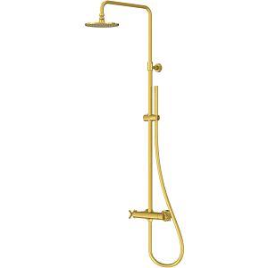 Steinberg Series 250 shower set 2502721BG with exposed thermostatic mixer, rain/hand shower, brushed gold