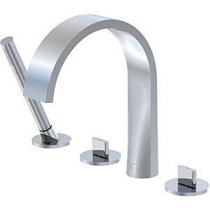 Steinberg series 280 4-hole rim-mounted bath mixer 2802400 projection 221 mm, with 90 degree ceramic valves, chrome