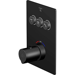Steinberg Series 390 Sensual Rain final assembly set 39042313S flush-mounted thermostat, square cover plate, for 3 consumers, matt black