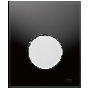 TECEloop Urinal Betätigungsplatte 9242656 Glas schwarz, Taste chrom glänzend