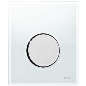 TECEloop Urinal Betätigungsplatte 9242660 Glas weiß, Taste chrom glänzend