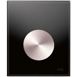TECEloop Urinal Betätigungsplatte 9242663 Glas schwarz, Taste Edelstahl rundgebürstet
