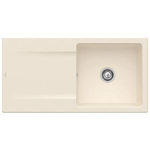 Villeroy & Boch Siluet sink 333601FU with waste set and manual operation, Ivory