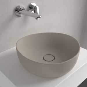 Villeroy and Boch Antao countertop washbasin 4A7240AM 40x39.5cm, asymmetrical, without overflow, almond C-plus
