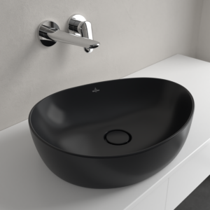 Villeroy and Boch Antao countertop washbasin 4A7351R7 51x40cm, asymmetrical, without overflow, pure black C-plus