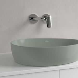 Villeroy and Boch Antao countertop washbasin 4A7351R8 51x40cm, asymmetrical, without overflow, morning green C-plus
