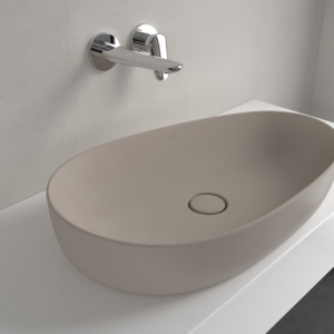 Villeroy and Boch Antao countertop washbasin 4A7465AM 65x40cm, asymmetrical, without overflow, almond C-plus