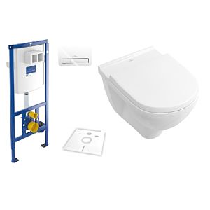Villeroy & Boch O.Novo & ViConnect Set spülrandlos, weiß Ceramicplus, mit WC-Sitz