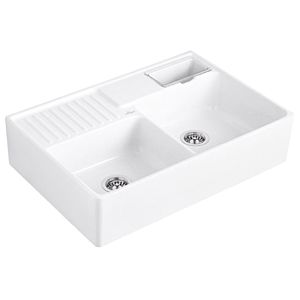 Villeroy and Boch double bowl 632391R1 waste set, manual operation, rest bowl, white