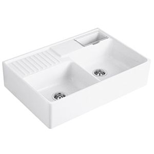Villeroy and Boch double bowl 632392RW waste set, eccentric control, rest bowl, Stone White