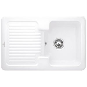Villeroy & Boch Condor sink 674501KG with waste set and manual operation, Snow White