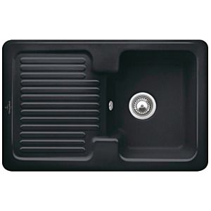 Villeroy & Boch Condor sink 674501S5 with waste set and manual operation, Ebony
