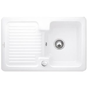 Villeroy & Boch Condor sink 674502KG with waste set and eccentric control, Snow White