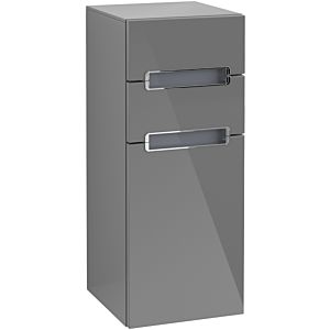 Villeroy and Boch Subway 2.0 side cabinet A7120RFP 35.6x85.7cm, left, matt silver, silver-grey, glossy gray handle