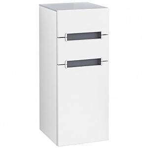 Villeroy and Boch Subway 2.0 side cabinet A7120RMS 35.6x85.7cm, left, matt silver handle, silver-grey, matt white