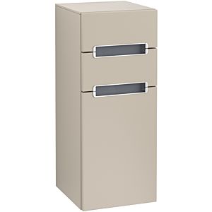 Villeroy and Boch Subway 2.0 side cabinet A7120RVK 35.6x85.7cm, left, matt silver handle, silver-grey, soft grey