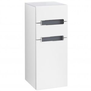 Villeroy and Boch Subway 2.0 side cabinet A7120SMS 35.6x85.7cm, left, matt silver handle, white, matt white