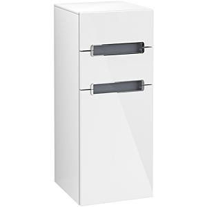 Villeroy and Boch Subway 2.0 side cabinet A7130RDH 35.6x85.7cm, right, matt silver, silver-grey, glossy white handle