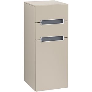 Villeroy and Boch Subway 2.0 side cabinet A7130RVK 35.6x85.7cm, right, matt silver handle, silver-grey, soft grey